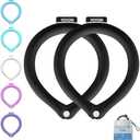 2PCS Snap Button Neck Cooling Tube with Insulated Bag,Reusable 18℃/64℉ Ice Neck Ring Wearable Body Cooling Products for Summer Heat (Black*2/Snap Button)