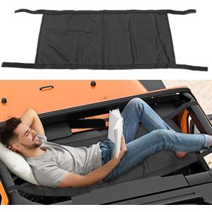 for Jeep Sunshade Hammock Roof Top - Fit for Jeep Wrangler YJ/TJ/JK/JL (1987-2024) & Gladiator JT, 2-Door & 4-Door Mesh Shade Cover UV Protection & Quick-Install Design Black