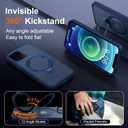 Multi-in-1 [Magnetic+ Kickstand+ Ring Holder] for iPhone 12/12 Pro Case, Compatible with MagSafe, 360 Rotatable Stand with Military Shockproof Silicone Frame Protection Magnetic Cover, Blue