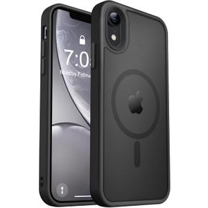 MOCCA Strong Magnetic for iPhone XR Phone Case, [Compatible with Magsafe][Mil-Grade Drop Protection] Slim Thin Translucent Matte Protective Cover Case for iPhone XR Case 6.1'', Black