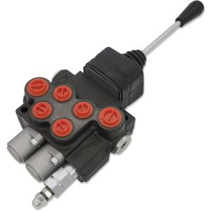 Hydraulic Valve 2 Spool, Hydraulic Directional Control Valve, 11GPM Hydraulic Joystick Control Valve for Tractors Loaders, Double Acting Cylinder Spool