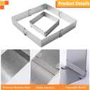 TXIN Stainless Steel Cake Ring Square Cake Mousse Mold Ring Cutter, Adjustable from 6 inch to 11 inch