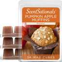 Scentsationals Wax Melts, Wax Cubes Strong Scent - Pumpkin Apple Muffins - Long Lasting Scented for Warmer, 10oz (24-Cubes)