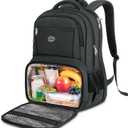 MATEIN Lunch Backpack for Men Work, Sturdy 17 Inch Laptop Backpack with Lunch Compartment, Water Resistant Work Bag with Padded Straps, Anti Theft Computer Back Pack for Office Commute College (Charcoal Grey)