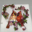 Stained Glass Window Hanging Cardinal Suncatcher, Red Cardinal Gifts for Women, velaboll 10 inch Cardinal Decor for Home Decor, Garden, Patio, Gift for Nature and Bird Lovers