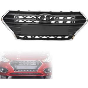SecosAutoparts Front Bumper Upper Grille Assembly Compatible with Hyundai Accent 2018 2019 2020 Replace# 86350J0000, 86350-J0000