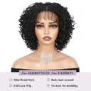 Micro Twist Braided Double Full Lace Wigs for Black Women Mini Braid Wig with Baby Hair Short Curly Box Braid Lace Synthetic Hair
