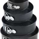 Tellshun 4 Pack Springform Pan Tins Set 4, 7, 9,10 Inch Baking Mold Round Leakproof Nonstick Removable Bottom Bakeware for Cake Cheesecakes Pie Pizza and Quiches