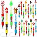 10 Pcs Christmas Multicolor Ballpoint Pens 4-in-1, Santa Claus Snowman Elk Xmas Tree Sock Patter, Cartoon Cute Fun Pens for Christmas Party Gifts Supplies Goodies Treat Bag Stuffer
