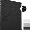 Joydeco Cellular Shades Cordless, Blackout Shades Cellular Blinds for Indoor Windows, Blackout Blinds Honeycomb Blinds Window Shades for Thermal Insulated & Noise Reduction (Black, Custom Size)