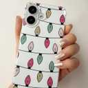 Colorful Christmas Lights Phone Case Compatible with iPhone 17, Christmas Holiday Phone Cover for iPhone 17
