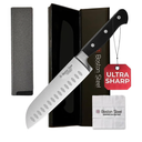 Santoku Knife 7 Inch – Ultra Sharp High Carbon Stainless Steel Kitchen Knife, Professional 7” Santoku Knife with Ergonomic Handle for Home & Restaurant, Culinary Cooking Knife