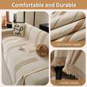 Boho Couch Covers for Sofa Washable Sofa Covers for 3 Cushion Couch Soft Non Slip Couch Covers for Sectional Sofa Dog Pet Furniture Protector (Shallow Coffee, 91"*150")