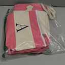 YOOLIFE Beach Bags for Women - Initial Canvas Tote Waterproof Bag with Makeup Bag Gifts for Women Mom Friend Birthday Her (Pink)