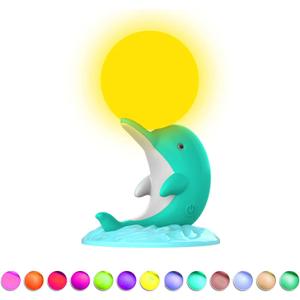 Dolphin Star Night Light Projector - 360 Rotating Starry Night Lamp, ABS Bedside Touch Control for Kids Room, Nursery Decor (Blue)