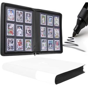 Top Loader Binder for Cards, 9 Pocket, Holds Up to 360 Toploaders with Ringless 20 Double-Sided Sleeves, Side Loading Top Loader Card Binder with Zipper for Trading Sports Cards in 3" x 4" Toploaders