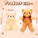 HyDren 6 Pcs Bear Stuffed Animal Soft Bear for Kids Toys Gift Baby Shower Decoration(Short Plush,Dark Brown, Brown, Beige)