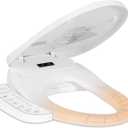 Electric Heated Bidet Toilet Seat with Touch Panel, Warm Water Wash, Self-Cleaning Nozzle, Warm Air Dryer, Deodorizer, Soft-Close Lid, LED Display & Night Light, Easy Install, Elongated
