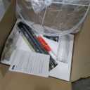 Karjoefar 2-Light Floor Lamp, Mid Century Floor Lamp with White Fabric Shade, Standing Lamp Tall Lamp for Living Room Bedroom, 3 Color Temperatures 9W Bulb Include