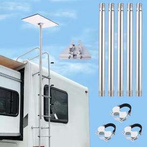 Starlink Gen 3 Flag Pole Mount, for RV Ladders Starlink Mini Pole Mount Kit Bracket, 2-9 ft, with Gen 3 Pipe Adapter