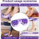Portable Double Foot Massage Roller Three Massage Techniques & Dual Foot Acupressure Therapy, Relieves Plantar Fasciitis Pain,Tight Muscles Sore Feet, for Home Office Use (Purple)