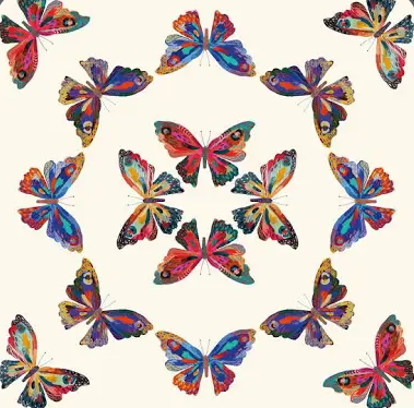 RoomMates RMK12701PLW EttaVee Cream Multi Papillon Peel and Stick Wallpaper