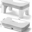 Foldable Toilet Stool Squat Adult, 7" Height Adjustable Poop Stool for Bathroom, Portable Squatting Potty Toilet Step Stools for Adults, Ergonomic Foot Stools for Travel, Gray