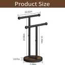 YINMIT Hand Towel Stand with Heavy Wood Base, Free Standing Towel Rack Double T-Shape Hand Towel Holder for Bathroom, Countertop Towel Holder for Bathroom, Kitchen, Countertop Vanity