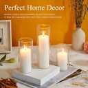 Set of 6 White Pillar Candles with Clear Glass Hurricane Holders- Elegant Cylinder Candle Vases for Weddings, Parties, Centerpieces, Home & Office Decor (White, 6 Set)