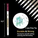 3 x Lelix 24 Colors Metallic Marker Pens, Fine Tip Paint Pens for DIY Photo Album, Black Paper, Card Making, Rock Art Painting, Scrapbooking, Glass, Metal, Wood