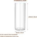 Clear Flower Vase, Non-breakable Vases, 6" W x 14" H, Acrylic Vase, Aesthetic Room Decor Cylindrical Modern Flower Vases for Table Centerpiece, Home Decor, Women Floral Arrangement Gift