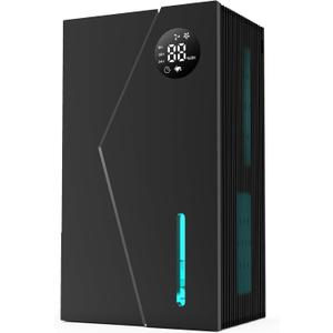 Dehumidifier, Dehumidifiers for Home(1000sq.ft), 98 OZ Water Tank, Dehumidifier Washable Air Filter, Dehumidifiers for Basement Bedroom Bathroom, Auto Shut Off, Timer Setting (black)