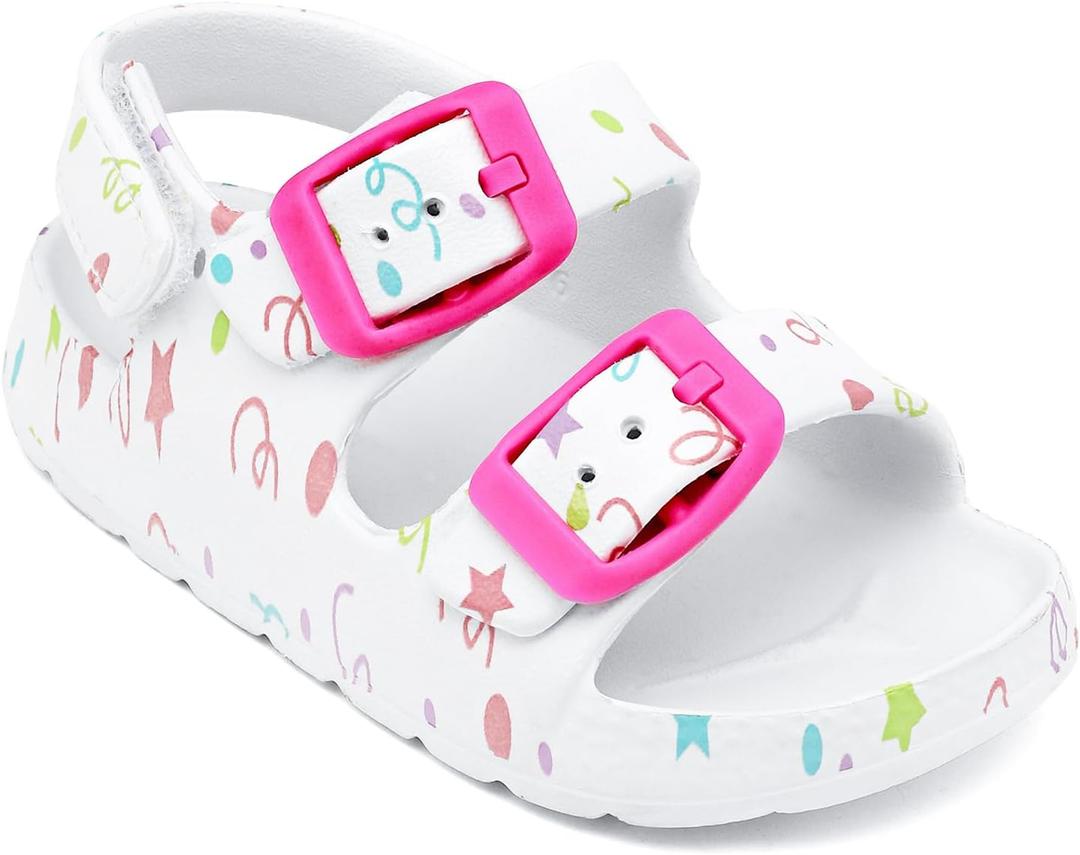 ChayChax Toddler Boys Girls Double Buckle Sandals Children's Adjustable Back Strap Water Sandal, 10 Toddler