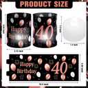 3 x Kittmip 10 Sets 40th Happy Birthday Centerpieces for Table Black Rose Gold