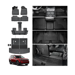Floor Mats for 2025 Hyundai Santa Fe, All Weather TPE Cargo Mat with Backrest Mat Interior Car Mats Protection for Hyundai Santa Fe Calligraphy Accessories (Fit Hybrid and Fuel) 2024 2025