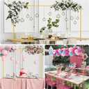 Over the Table Rod Stand with Clamps Adjustable 13''-42'' Tall 29"-98" Length Gold Table Arch Hanging for Wedding Birthday Party Halloween Christmas Decoration