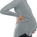 Tankaneo Womens Maternity Nursing Tops Long Sleeve Double Layer Breastfeeding Shirts Pregnancy Clothes (Medium, Grey)