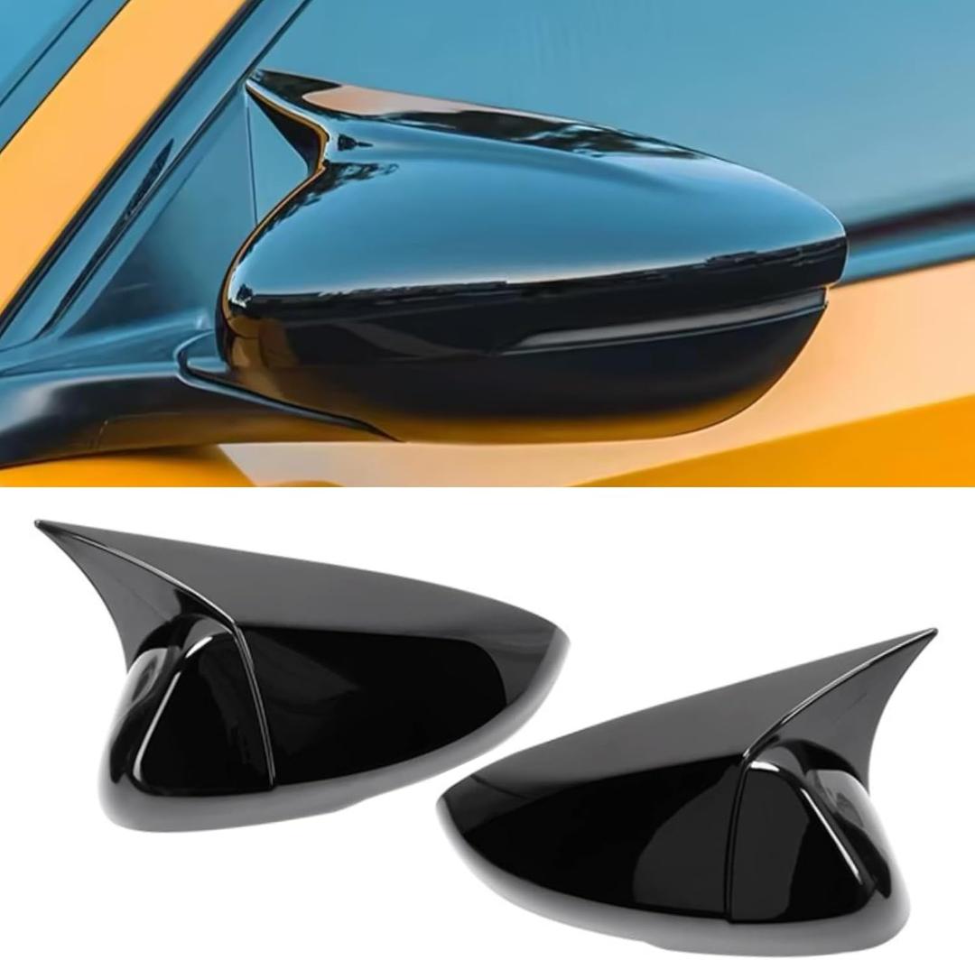 Yumzeco Compatible with 2018-2022 2023 2024 2025 Honda Accord Ox Horn Mirror Cover Overlay, LH & RH Side Door Rearview Mirror Caps Trim for 10th 11th Gen Accord (Glossy Black)