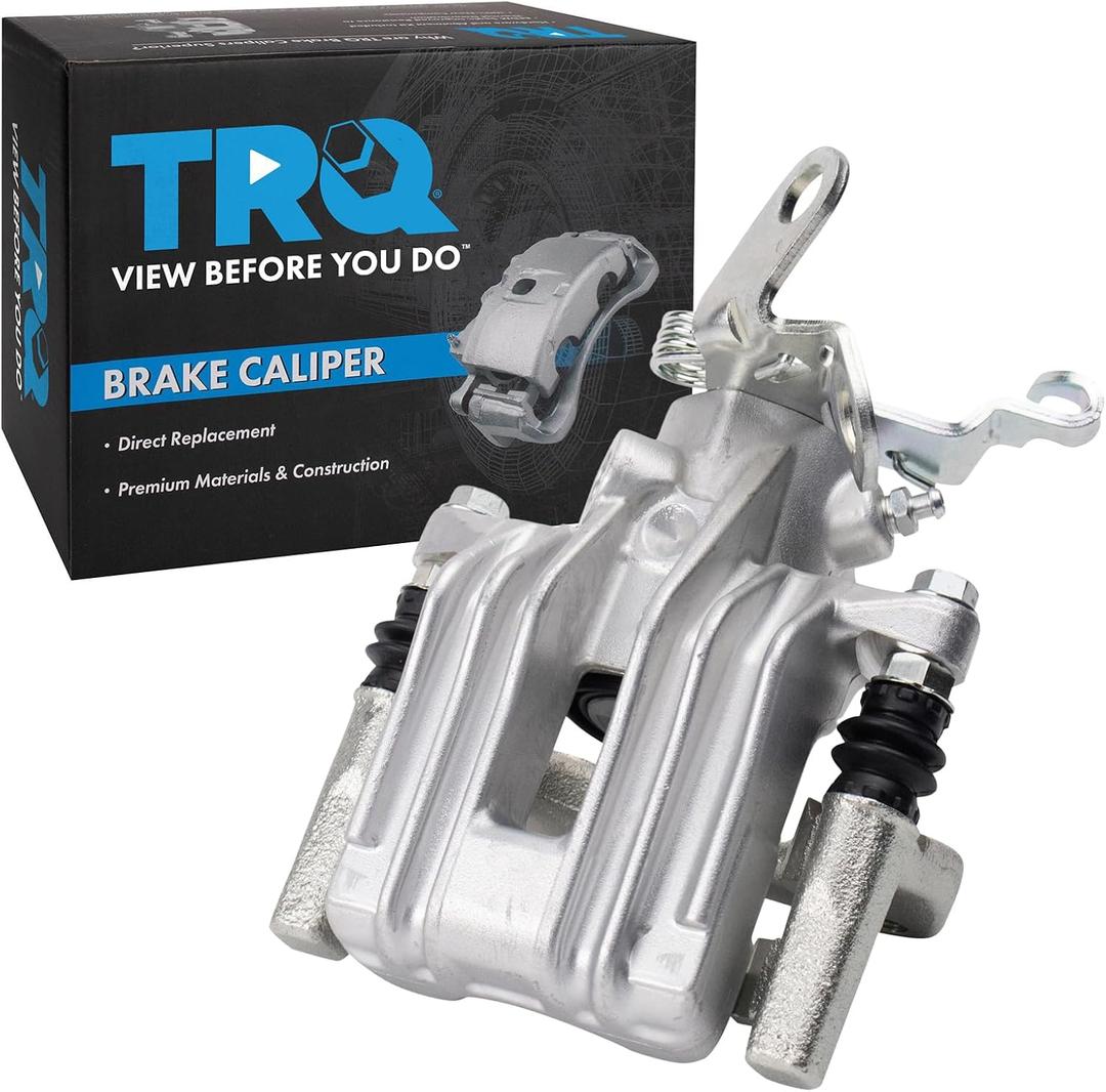 TRQ Rear Left Brake Caliper w/Bracket Drivers Side Compatible with 2010-2013 Audi A3 A3 Quattro 2012-2013 Volkswagen Beetle 2011-2016 Eos 2010-2014 Golf 2011-2014 GTI Jetta 2012-2015 Passat