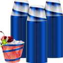 Gejoy 9 oz Rimmed Swirl Plastic Cups Disposable Drinking Cups Clear Elegant Halloween Tumblers for Christmas Party Supplies(Blue,100 Pcs)