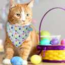 6 Pcs Easter's Day Cat Collars with Bell Bow Tie Bandana Breakaway with Bow and Bells Adjustable Safety Cat Collars for Kitten (Yellow)
