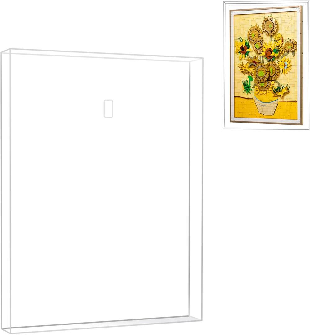 Acrylic Display Case Compatible with Lego 31215 Sunflowers Dustproof Clear Display Box(NOT Included The Model)