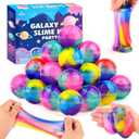 28-Pack Slime Party Favors, Bulk Galaxy Slime Balls Non-Sticky, Mess-Free for Kids, Stress Relief Mini Toys for Girls and Boys - Classroom Reward, Party Supplies, Goodie Bag Stuffers
