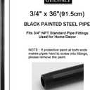 GeilSpace 6 Pack 3/4" 36" Pre-Cut Black Metal Pipe, Industrial Steel Fits Standard Three Quarters Inch Black Threaded Pipes and Fittings - Vintage DIY Industrial Shelving (3/4" 36")