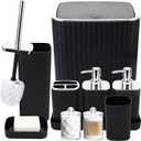 Bathroom Accessories Set - Gorgeous Bathroom Set, 10PC Bathroom Accessory Set, Toilet Brush, Trash Can, Qtip Holder Dispenser & Soap Dispenser