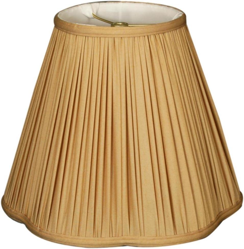 Royal Designs, Inc. BS-754W-13AGL Bottom Scallop Gather Pleat Basic Lamp Shade, 5 x 13 x 8.75, Antique Gold