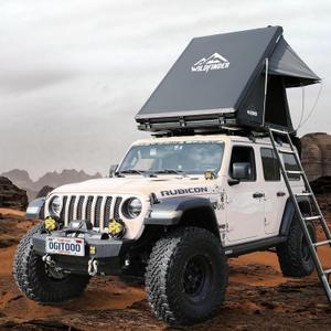 Rooftop Tent Hardshell, 2-3 Person Camping Car Roof Top Tent Hard Shell Suitable for Jeep, SUV, Truck, Van