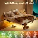 LUKIROYAL Floating Bed Frame Queen Size with Smart LED Lights and Charging Station - Modern LED Bed Frame with Lights, Floating Beds, Easy Assembly No Box Spring Needed.