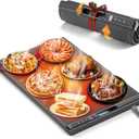 Warming Mat for Food, Electric Warming Tray, Silicone Food Warming Mat with 7 Temperature Levels & 1-4H Timer, Auto Shut-Off, Rollable & Portable, 23.62"*14.96" Food Warmers for Parties, Buffet, Gray