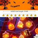 Halloween Decorations Light 19Ft 40LED Pumpkin String Lights Ghost 2 Model Battery Operated Halloween Decor Pumpkin LED Lights Halloween Decorations for Home Indoor Outdoor (Type-D)